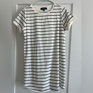 Lulu Women's Black & Cream Striped Shirt Dress